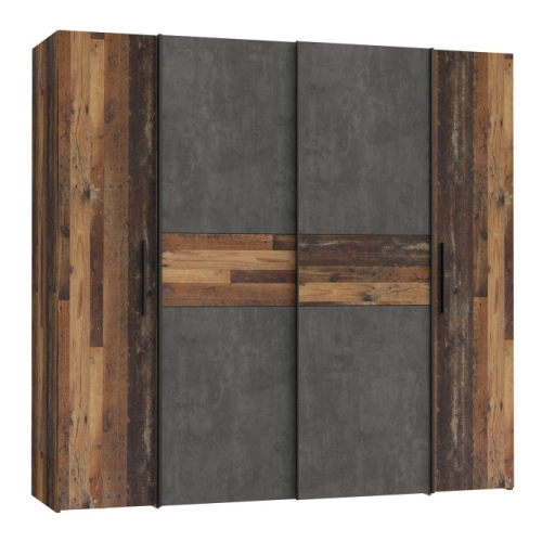 Szafa ubraniowa 200 cm Old – Wood Vintage/Beton